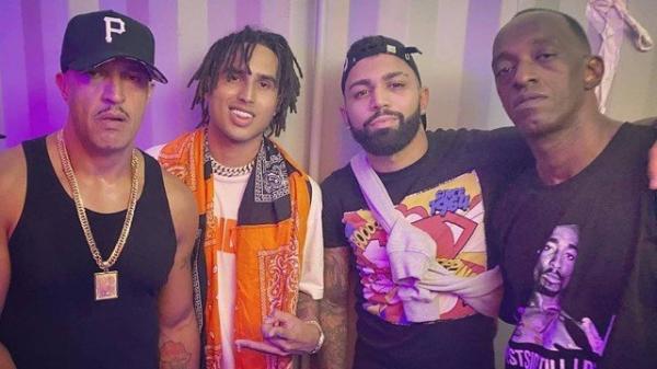 Gabigol posa com Mano Brown e Ice Blue , do Racionais, e rapper Matuê(Imagem:Reprodução/Instagram)