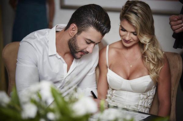 Gusttavo Lima e Andressa Suita se casam em Goiânia.(Imagem:João Augusto/ Michelle Barzotto/ Divulgação)