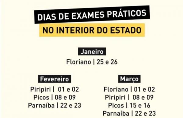 Provas práticas do DETRAN acontecem nos dias 25 e 26 de janeiro em Floriano.(Imagem:Detran)