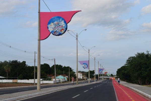 O novo corredor da folia já está no clima da festa carnavalesca.(Imagem:Secom)