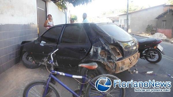 Motoqueiro fica ferido e homem é preso por embriaguez após acidente.(Imagem:FlorianoNews)