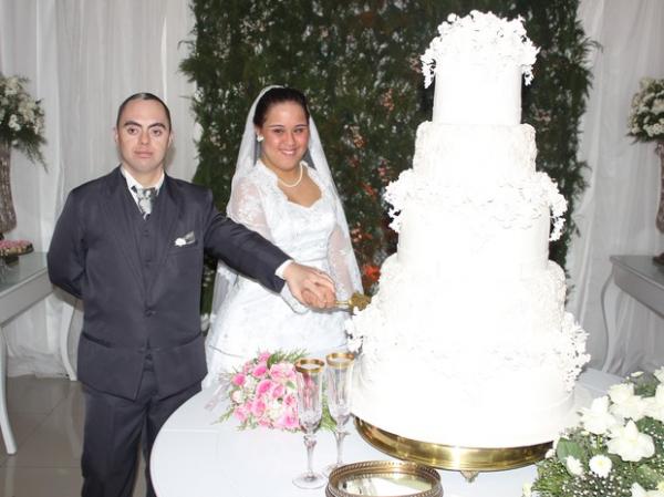 Primeiro casamento de portadores de síndorme de Down no Piauí.(Imagem:Amanda Dourado/G1)