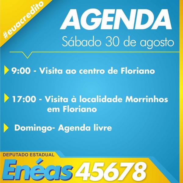 Agenda do candidato Enéas Maia(Imagem:Acessória de Comunicação)
