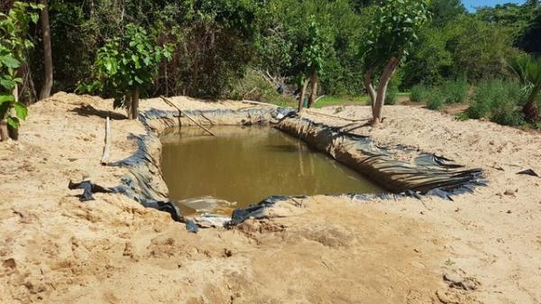  Reservatório de água encontrado em plantação de maconha. (Imagem:Polícia Militar do Piauí)