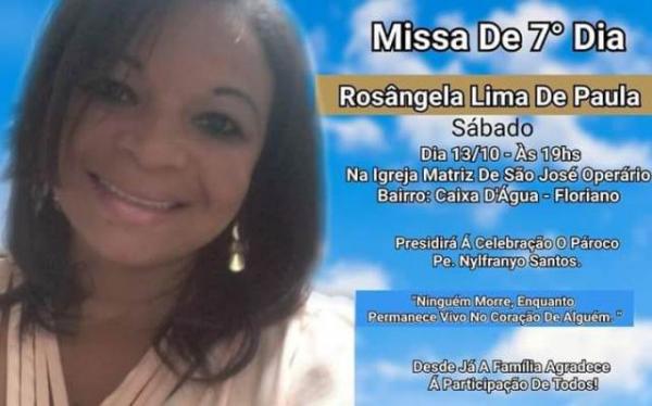 Missa de sétimo dia de Rosangela de Paula acontece neste sábado.(Imagem:Divulgação)