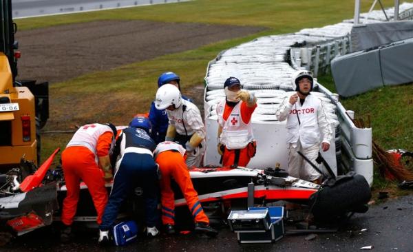 Acidente de Jules Bianchi no GP do Japão.(Imagem:Getty Images)