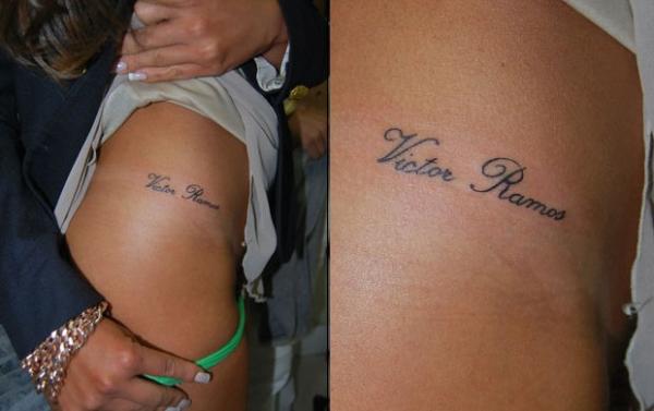 Nicole faz tatuagem para o namorado Victor Ramos.(Imagem:Divulgação)