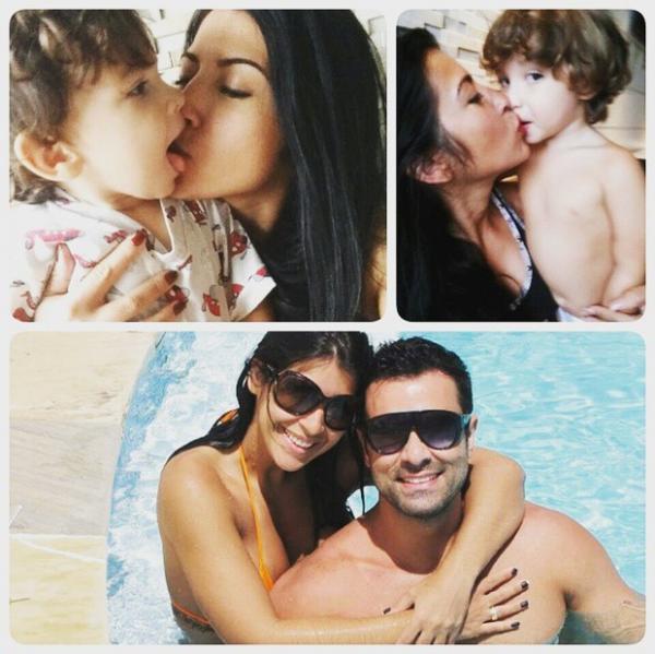 Priscila Pires com o ex-marido, Bruno Andrade, e os filhos.(Imagem:Reprodução/Instagram)