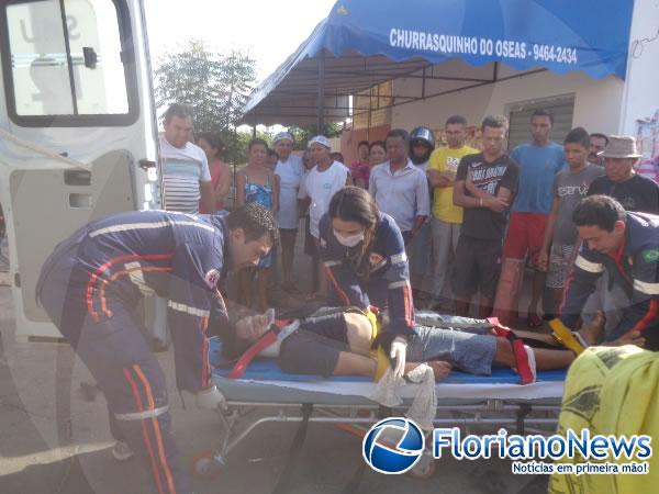 Colisão entre carro e moto deixa um ferido no bairro Ibiapaba(Imagem:FlorianoNews)