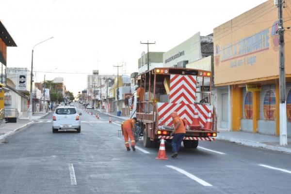 Sinalização e organização do trânsito são iniciadas em Floriano.(Imagem:SECOM)