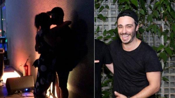 Thiago Rodrigues beija muito a ex-bailarina do Faustão Rachel Drodowsky em festa no Rio(Imagem:Extra e Reginaldo Teixeira/CS Eventos/Divulgação)