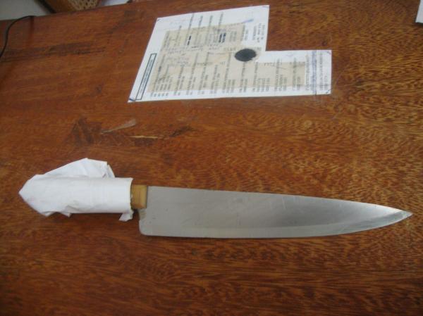 faca usada no assassinato(Imagem:redação)