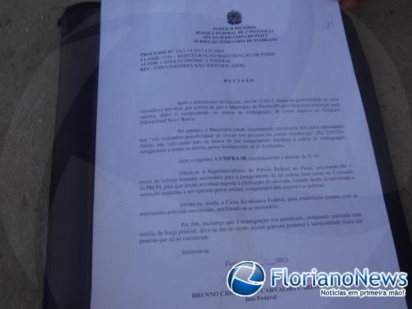 Moradores do Conjunto José Pereira receberam ordem para desocupar moradias.(Imagem:FlorianoNews)