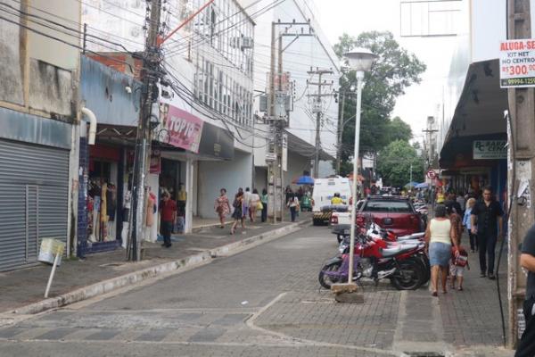 Rua Simplício Mendes, no Centro de Teresina.(Imagem:Glayson Costa/G1)