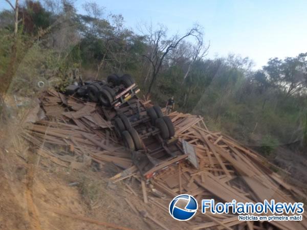 Motorista morre após capotamento de carreta na BR-230.(Imagem:FlorianoNews)