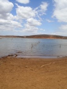 Barragem de Bocaina resgistra baixo.(Imagem:Gil Oliveira/ G1)