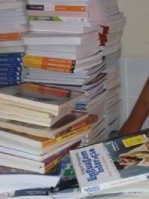 Livros novos e usados do ensino fundamental e médio foram recolhidos. (Imagem:VC no G1)