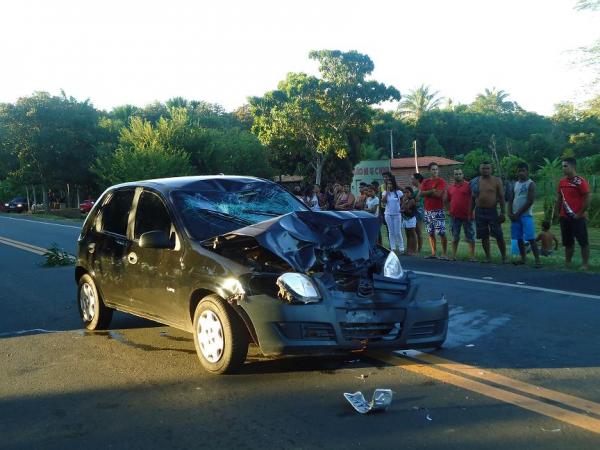 Colisão frontal entre carro e moto deixa vítima fatal na BR-316.(Imagem:FlorianoNews)