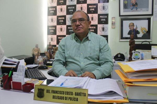 Delegado Francisco Corta, o Barêtta, da Delegacia de Homicídios.(Imagem:Samantha Rodrigues/ G1)