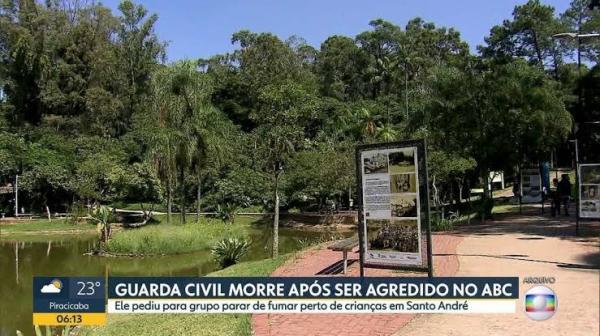 Guarda morre agredido em parque após pedir para grupo parar de fumar narguilé(Imagem:Reprodução/TV Globo)