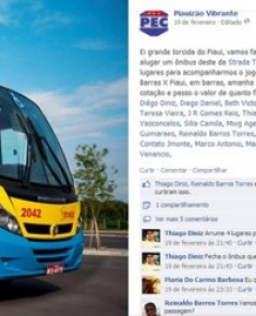 Pela internet, torcedores arrecadam dinheiro para assistir jogo no Piauí.(Imagem:Reprodução/Facebook)