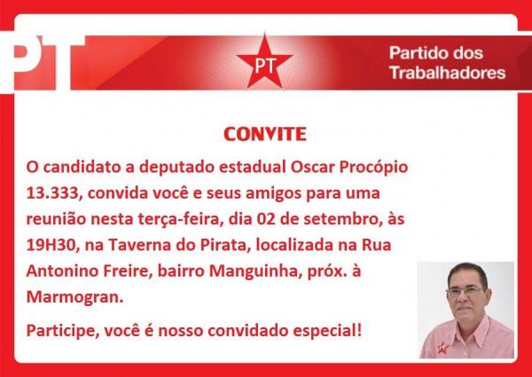 Confira a agenda do candidato Oscar Procópio para esta terça (2).(Imagem:Reprodução/Facebook)