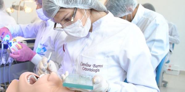 Acadêmicos do curso de Odontologia da FAESF realizam atividades práticas em laboratório.(Imagem:FAESF )