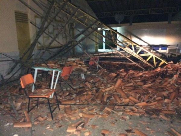 Forte chuva destrói escola estadual no interior do Piauí.(Imagem:Cidadeverde.com)