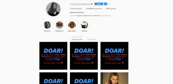 Marina Ruy Barbosa tem conta hackeada.(Imagem:Reprodução/Instagram)