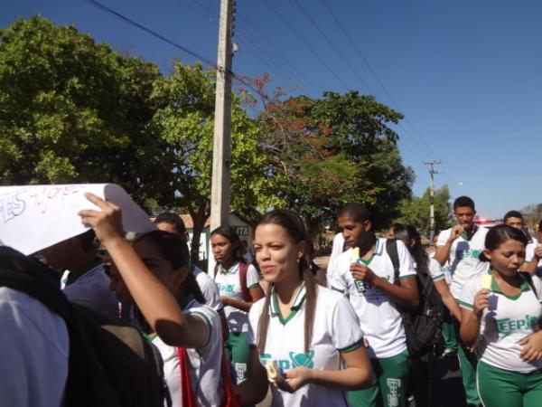Estudantes florianenses participaram de caminhada da AFES.(Imagem:FlorianoNews)