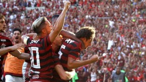 Willian Arão comemora O seu gol durante a segunda partida contra o Vasco, válida pela final do Carioca.(Imagem:Gazeta Press)