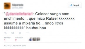 Twitter sobre o Rafael Licks (Imagem:Reprodução / Twitter)
