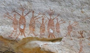 Pinturas rupestres violadas no parque nacional piauiense.(Imagem:Niede Guidon/Arquivo Pessoal )