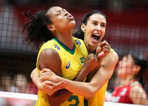 Brasil faz 3 a 0 no Japão e sonha com o pódio na Copa do Mundo.(Imagem:FIVB)