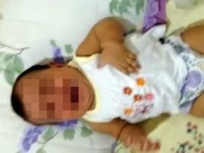 Bebê de seis meses chora após tentativa de sufocamento(Imagem:Polícia Civil)