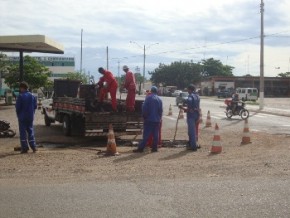 Operação Tapa-Buracos na rodoviária(Imagem:FN)