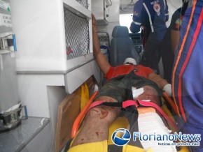 Colisão lateral entre carro e moto na BR-343 deixa uma pessoa ferida.(Imagem:FlorianoNews)