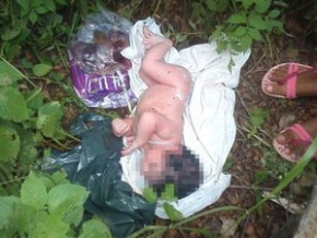 Bebê foi achado no quintal de uma casa na cidade de Castelo do Piauí.(Imagem:Polícia Civil)