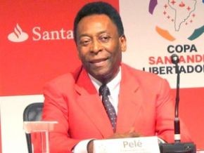 Pelé,  em evento do patrocinador da Libertadores.(Imagem:Adilson Barros / GLOBOESPORTE.COM)