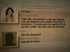 Computador mostra conversas antes do desaparecimento de Eliza(Imagem:TV Globo)