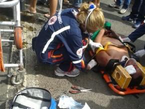 Samu atendeu quatro pessoas feridas no acidente, em Teresina.(Imagem:Patrícia Andrade/G1)