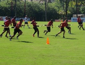 Flamengo treina sem Ronaldinho.(Imagem:Richard Souza / Globoesporte.com)