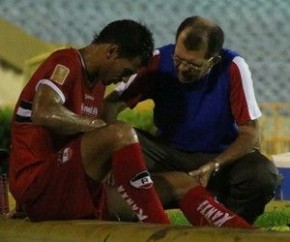 Rafael Araújo sentiu dores no segundo jogo da semifinal contra o Fla-PI.(Imagem:Renan Morais)