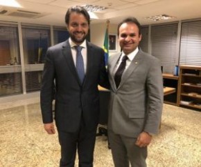 Ministro das Cidades, Alexandre Baldy e deputado federal Mainha(Imagem:Assessoria)