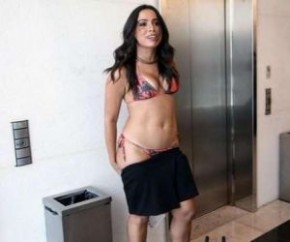 Anitta posa tirando a roupa em elevador.(Imagem:Twitter)