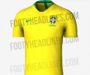 Site vaza suposta camisa que a seleção brasileira usará na Copa do Mundo.(Imagem:Footy Headlines)