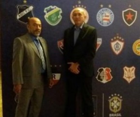 Warton Lacerda e Cesarino Oliveira representaram o estado no sorteio do Nordestão.(Imagem:Arquivo Pessoal)