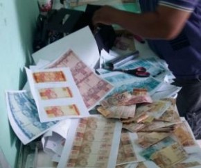 Polícia descobre fábrica de dinheiro falso no litoral do Piauí.(Imagem:Divulgação/PM)