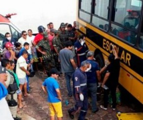 Empregada doméstica morre esmagada por ônibus escolar na BR-343.(Imagem:Portal de Olho)