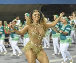 Viviane Araujo brilha em ensaio técnico da Mancha Verde no Anhembi.(Imagem:Instagram)